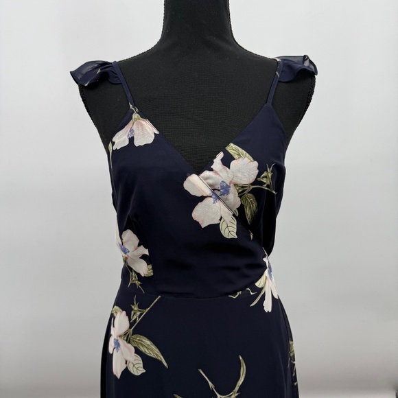 Lulus Dress Women Large Blue Floral Sleeveless Wrap Maxi Cottage Fairy Feminine - Picture 2 of 10